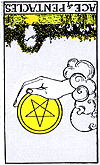[picture of Ace of Pentacles Reversed]